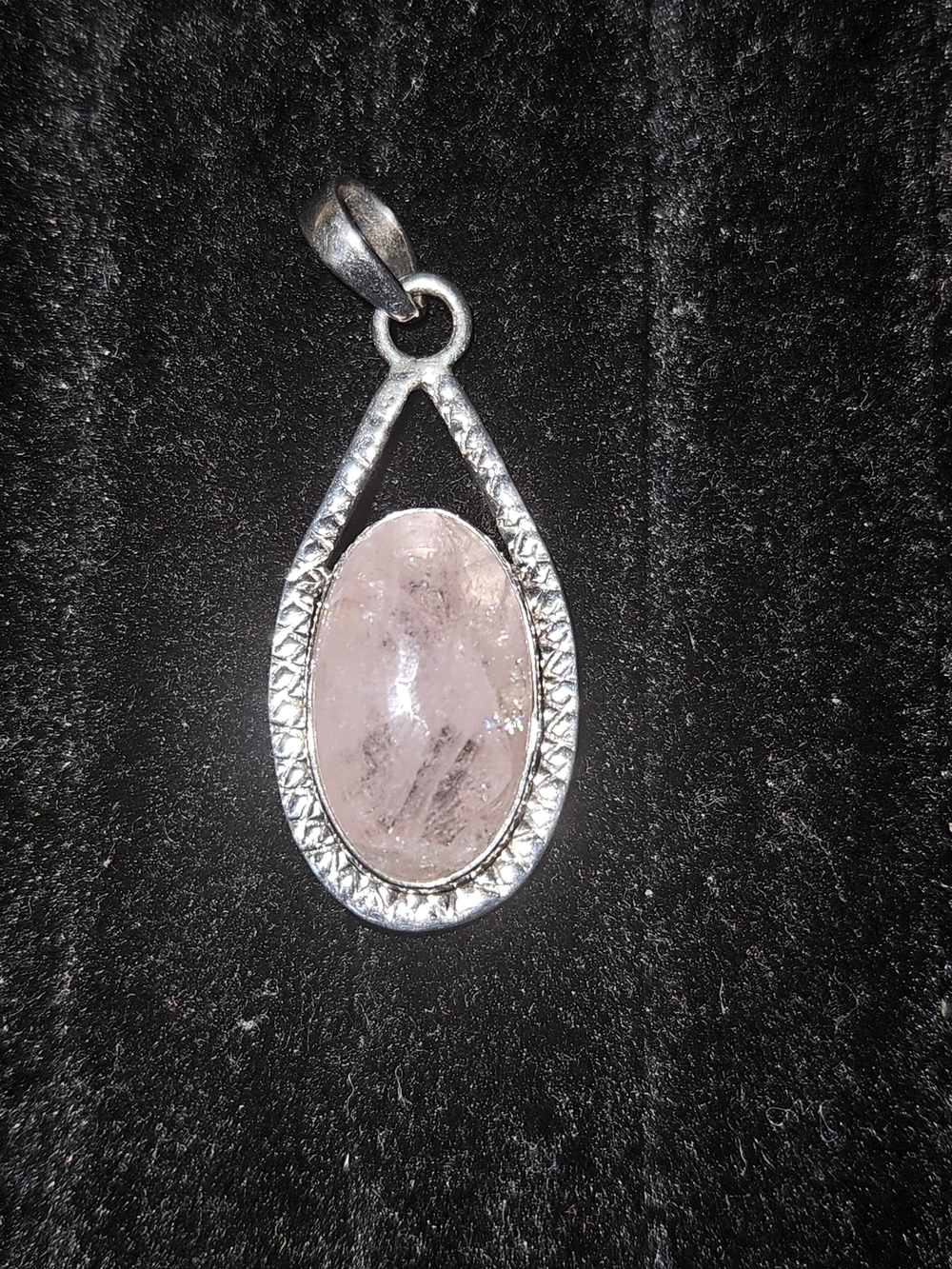 925S Pink Morganite Teardrop Pendant